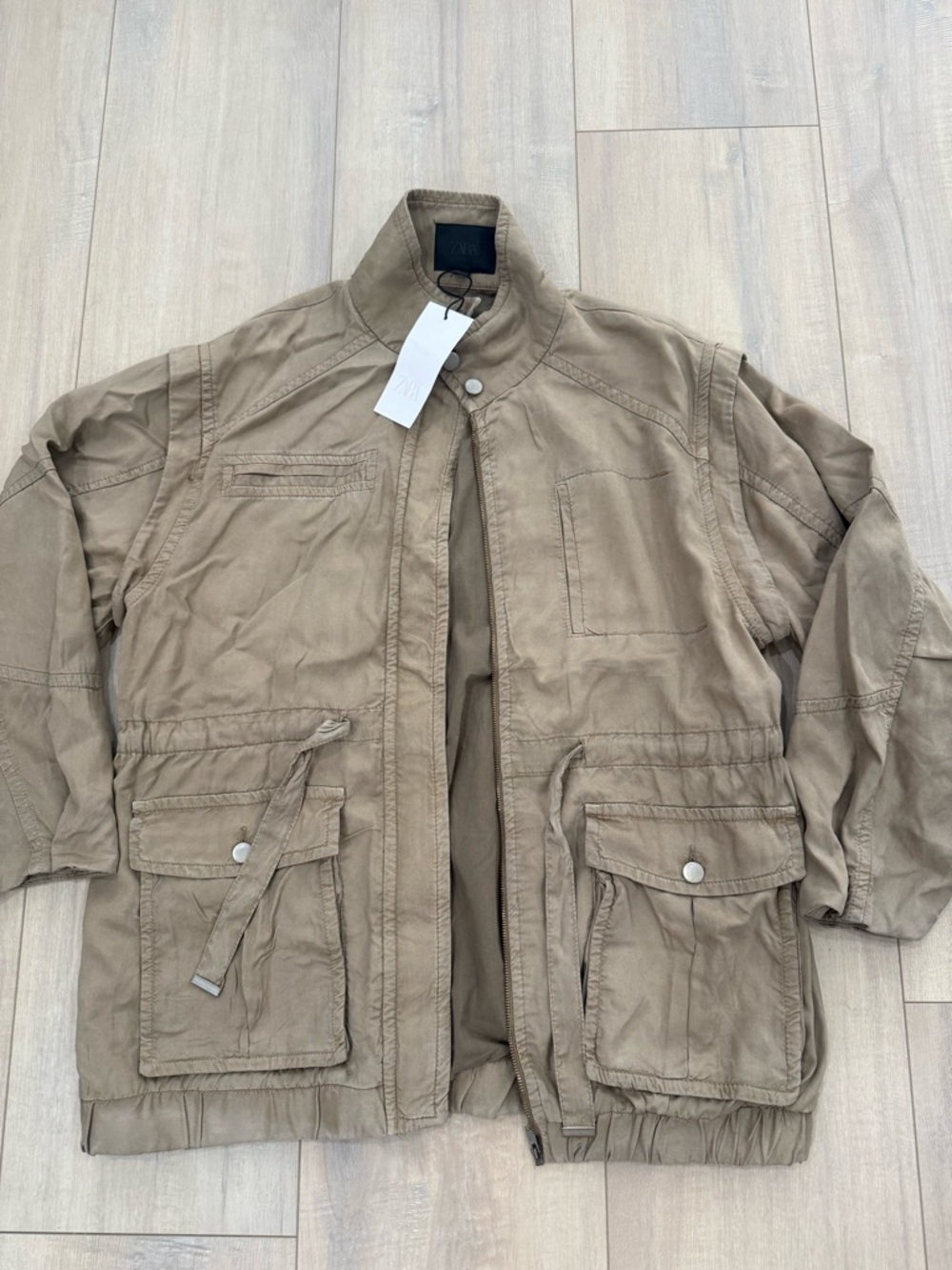Zara Women's Utility Jacket in Khaki